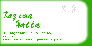 kozima halla business card